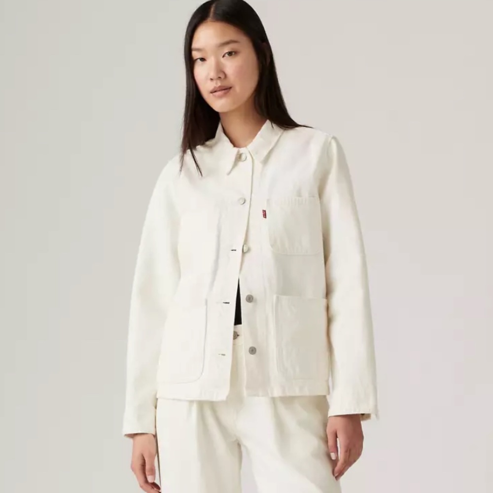 Levi's Premium ICONIC CHORE COAT - It's Ecru Time - White - Size S - NWT!